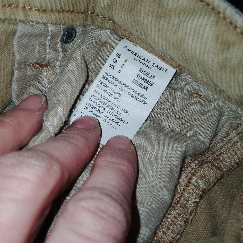 American Eagle Outfitters Straight Leg Corduroy Jeans in Camel